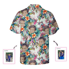 Personalized Custom Face With Tropical Flowers Hawaiian Shirt - Hyperfavor