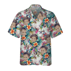Personalized Custom Face With Tropical Flowers Hawaiian Shirt - Hyperfavor
