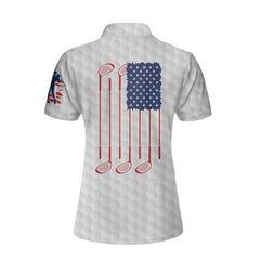 Personalized Golf American Female Golfer Custom Short Sleeve Women Polo Shirt - Hyperfavor