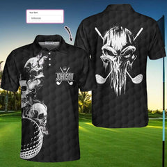 Personalized Golf Ball And Skulls Custom Polo Shirt, Custom Golf Shirt For Men - Hyperfavor