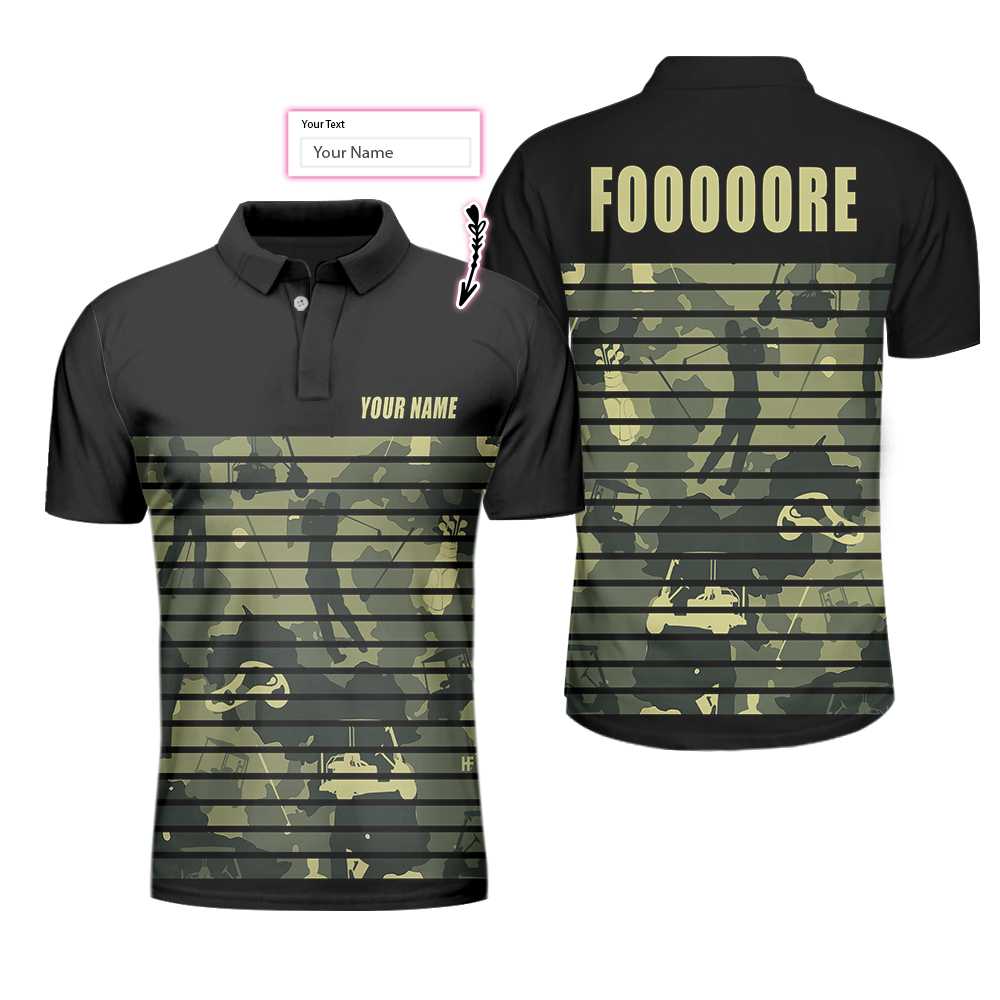Personalized Golfing Camouflaged Shirt, Fooooore Custom Polo Shirt - Hyperfavor