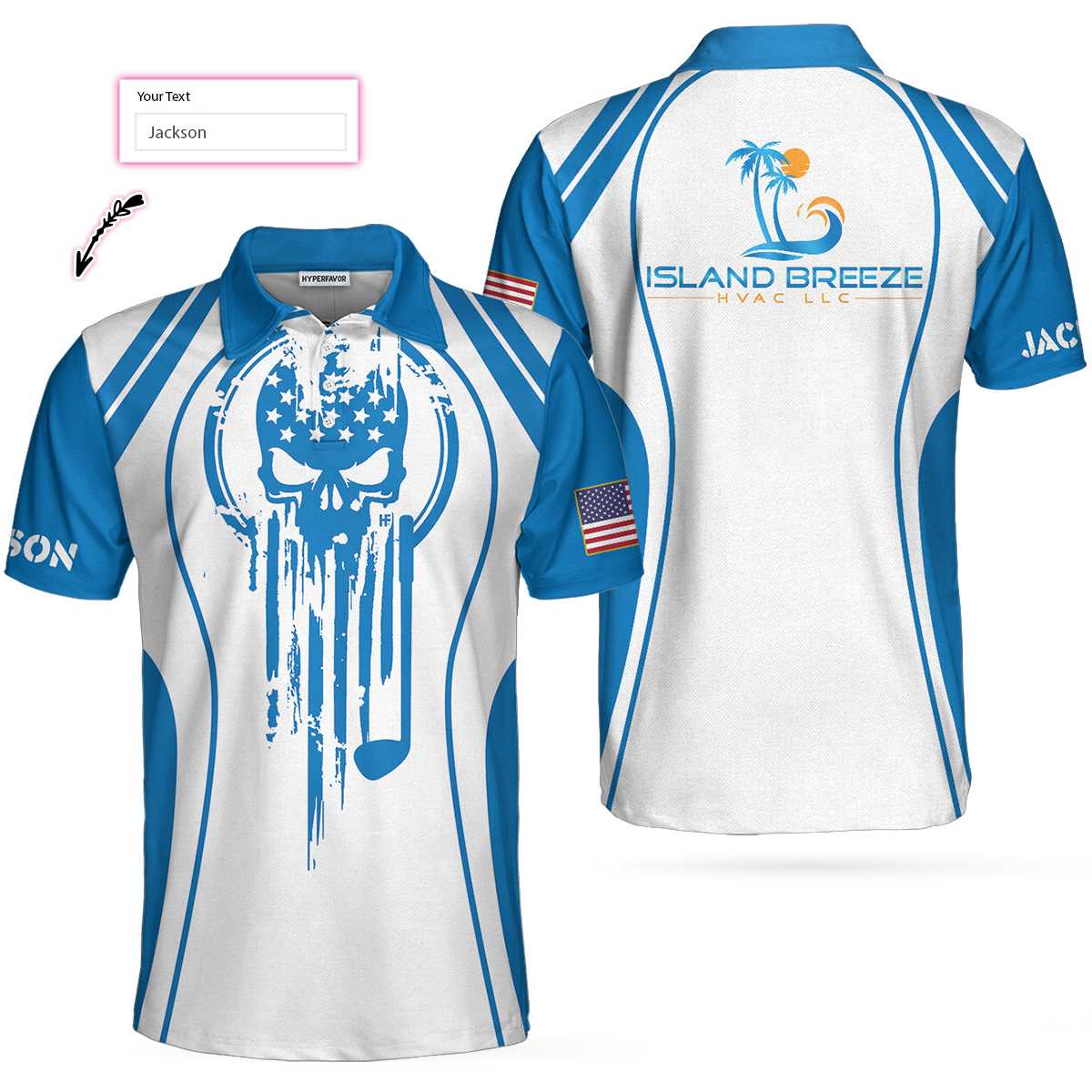 Personalized Island Breeze Golf Custom Polo Shirt - Hyperfavor