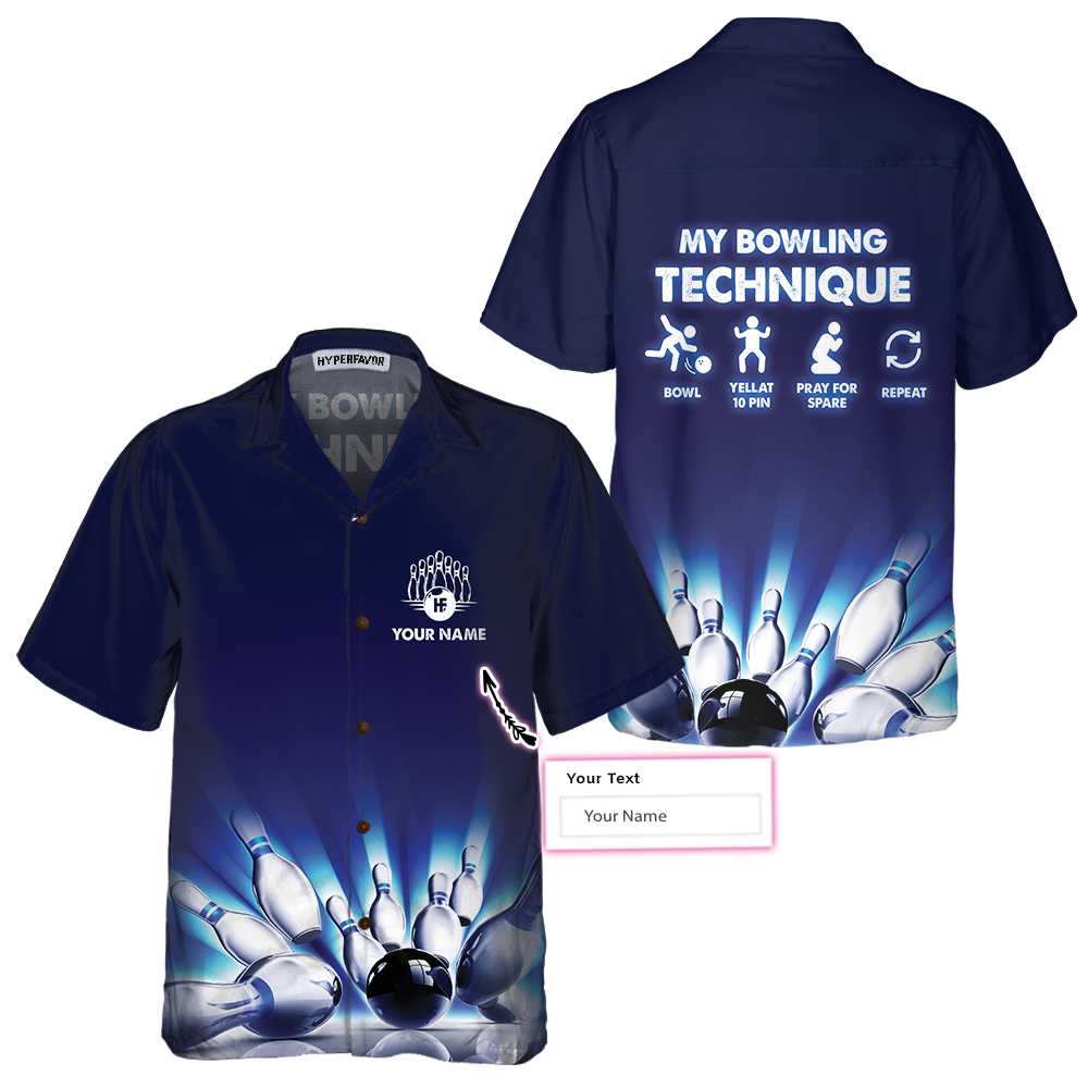 My Bowling Technique Custom Hawaiian Shirt, Personalized Bowling Shirt For Men & Women - Hyperfavor