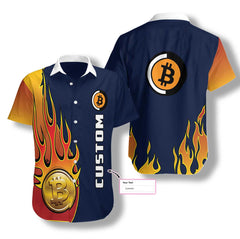 Personalized Name Bitcoin Logo Custom Hawaiian Shirt - Hyperfavor