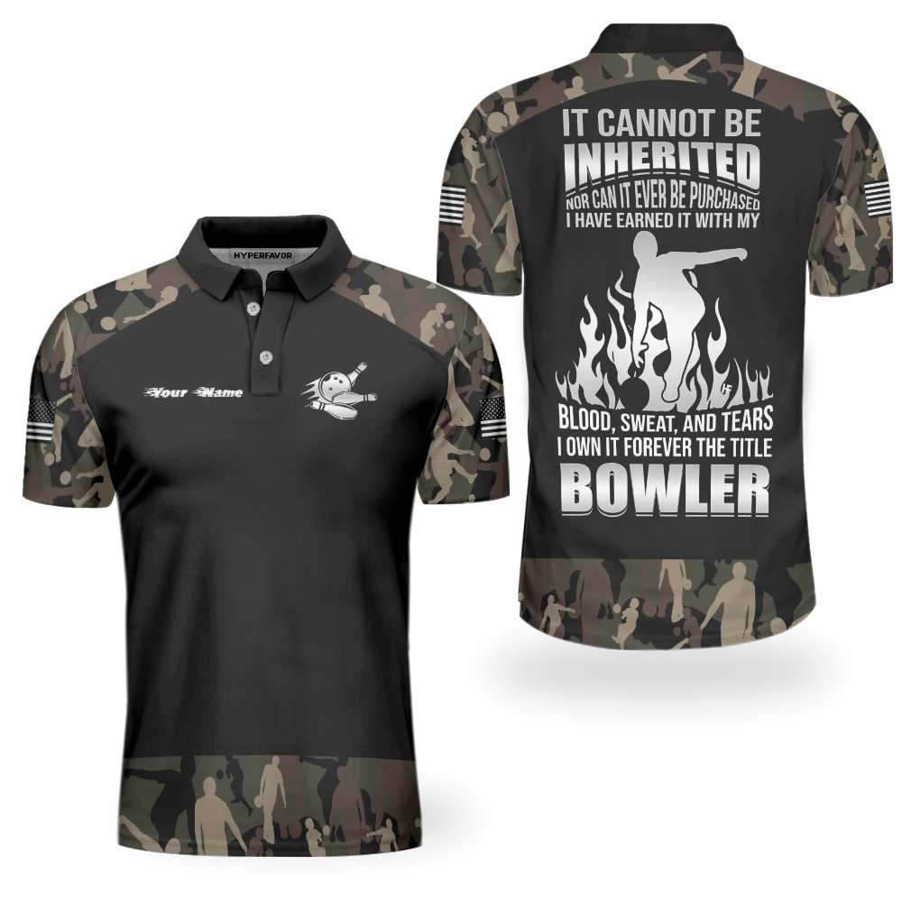 Personalized Name Bowling Camouflage Polo Shirt, Customized Camouflage Bowling Polo Shirt For Bowlers - Hyperfavor