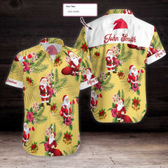 Personalized Name Merry Christmas Santa Claus EZ12 2610 Custom Hawaiian Shirt - Hyperfavor