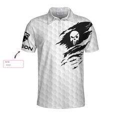 Personalized Name The Golf Skull Custom Polo Shirt, Customized Golf Shirt With Name For Golfers - Hyperfavor