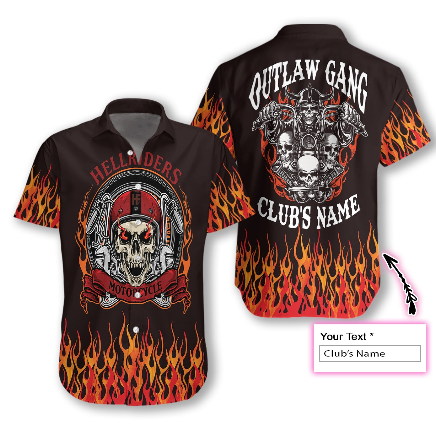 Personalized Outlaw Motorcycle Gang EZ14 1911 Hawaiian Shirt - Hyperfavor