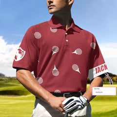 Personalized Red and White Golf Custom Polo Shirt - Hyperfavor