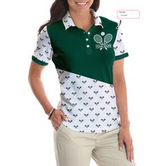 Personalized Tennis Winners Never Quit Custom Short Sleeve Women Polo Shirt - Hyperfavor