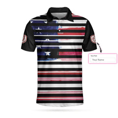Personalized Vintage American Flag Polo Shirt - Hyperfavor