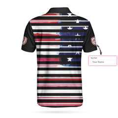 Personalized Vintage American Flag Polo Shirt - Hyperfavor