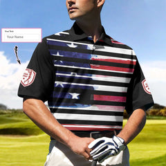 Personalized Vintage American Flag Polo Shirt - Hyperfavor