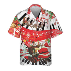 Piano Playing By Santa Claus Hawaiian Shirt, Funny Santa Claus Shirt For Men & Women - Hyperfavor