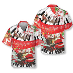 Piano Playing By Santa Claus Hawaiian Shirt, Funny Santa Claus Shirt For Men & Women - Hyperfavor