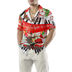 Piano Playing By Santa Claus Hawaiian Shirt, Funny Santa Claus Shirt For Men & Women - Hyperfavor