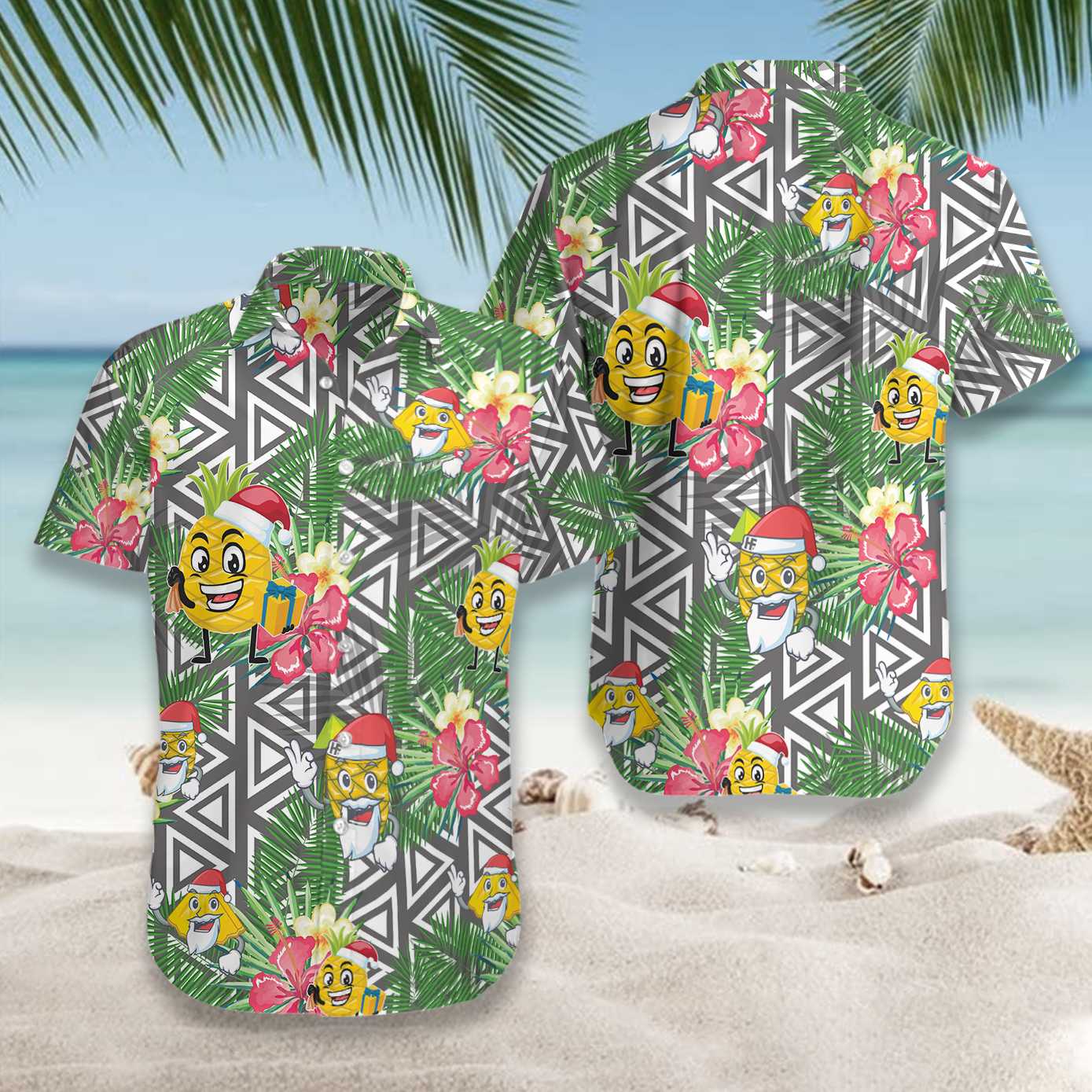 Pineapple Face Santa Claus EZ16 2710 Hawaiian Shirt - Hyperfavor