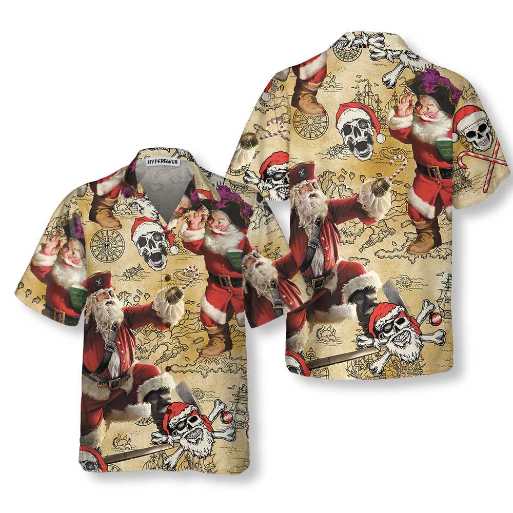 Pirate Santa Claus Hawaiian Shirt, Funny Santa Shirt For Men, Best Gift For Christmas - Hyperfavor