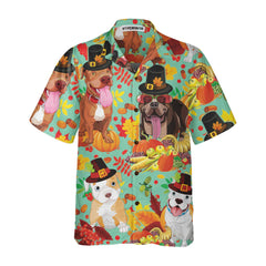 Pitbulls Dog Happy Thanksgiving Hawaiian Shirt, Funny Thanksgiving Shirt, Gift For Thanksgiving Day - Hyperfavor