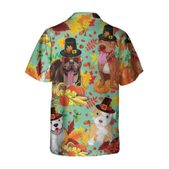 Pitbulls Dog Happy Thanksgiving Hawaiian Shirt, Funny Thanksgiving Shirt, Gift For Thanksgiving Day - Hyperfavor