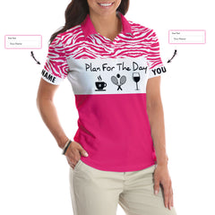 Plan For The Day Tennis Custom Short Sleeve Women Polo Shirt, Personalized Tennis Shirt For Women, Gift For Tennis Player - Hyperfavor