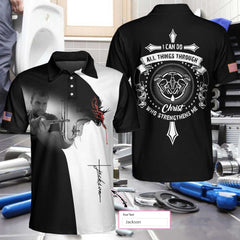 Plumber I Can Do All Things Custom Polo Shirt - Hyperfavor