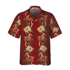 Poinsettia Christmas Hawaiian Shirt, Vintage Christmas Shirt, Best Christmas Gift Ideas - Hyperfavor