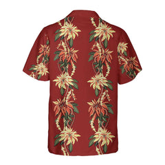 Poinsettia Christmas Hawaiian Shirt, Vintage Christmas Shirt, Best Christmas Gift Ideas - Hyperfavor