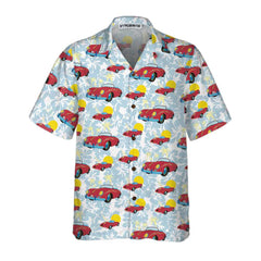 Porsche 356 Tropical Floral Hawaiian Shirt - Hyperfavor