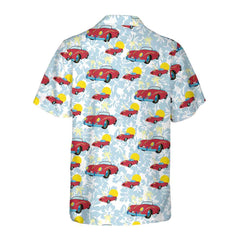 Porsche 356 Tropical Floral Hawaiian Shirt - Hyperfavor