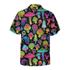 Psychedelic Mushroom Pattern Hawaiian Shirt, Printed Trippy Mushroom Shirt For Men & Women - Hyperfavor