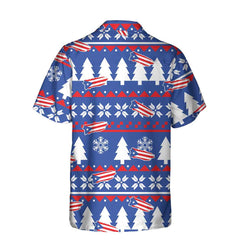 Puerto Rico Ugly Christmas Pattern Hawaiian Shirt, Puerto Rico Flag Christmas Shirt For Men - Hyperfavor