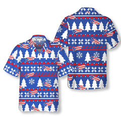 Puerto Rico Ugly Christmas Pattern Hawaiian Shirt, Puerto Rico Flag Christmas Shirt For Men - Hyperfavor