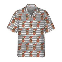 Pug In Sweater And Winter Hat Hawaiian Shirt, Funny Pug Christmas Shirt - Hyperfavor
