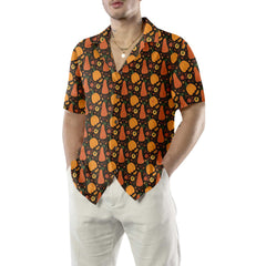 Pumpkin And Falling Leaves Hawaiian Shirt, Fall Thanksgiving Shirt, Gift For Thanksgiving Day - Hyperfavor