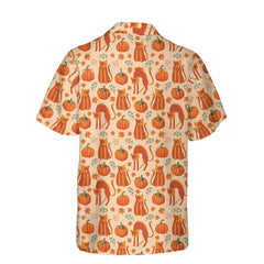 Pumpkin Cats Lover Thanksgiving Hawaiian Shirt, Thanksgiving Gift For Cat Lover - Hyperfavor