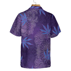 Purple Hippie Marijuanas Mandala Hawaiian Shirt, Unique Seamless Pattern Hippie Shirt, Best Hippie Gift - Hyperfavor