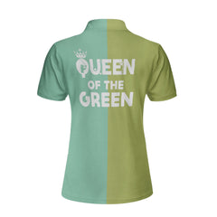 Queen Of The Green Custom Short Sleeve Women Polo Shirt, Personalized Golf Gift Idea For Female Golfers - Hyperfavor
