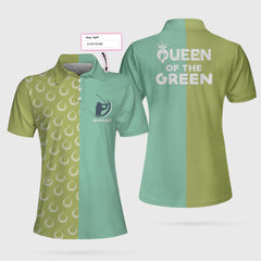 Queen Of The Green Custom Short Sleeve Women Polo Shirt, Personalized Golf Gift Idea For Female Golfers - Hyperfavor