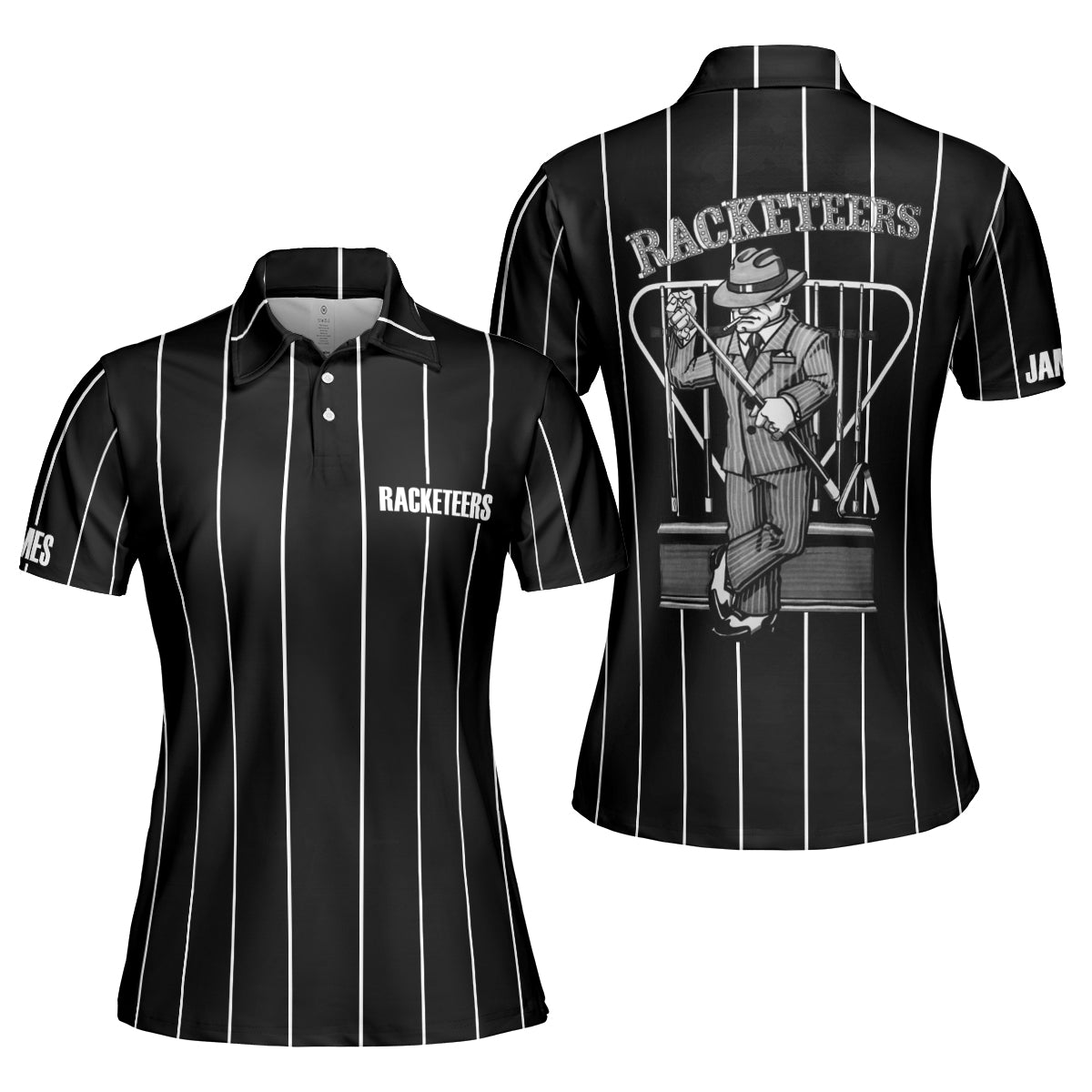 Racketeers Custom Short Sleeve Women Polo Shirt - Hyperfavor