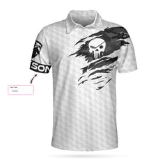 Real Grandpas Play Golf Custom Polo Shirt, Personalized Golf Shirt For Men, Funny Skull Golf Polo Shirt - Hyperfavor