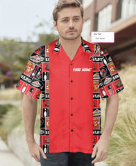Red Bowling V2 Custom Hawaiian Shirt, Personalized Gift For Bowling Players - Hyperfavor