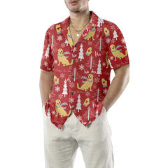 Red Christmas Golden Retriever Hawaiian Shirt, Golden Retriever Christmas Hawaiian Shirt, Best Christmas Gift For Golden Retriever Lover - Hyperfavor