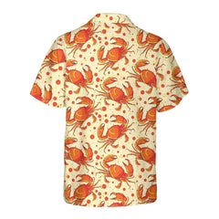 Red Crab Seamless Pattern Hawaiian Shirt, Unique Crab Shirt, Crab Print Shirt - Hyperfavor