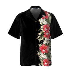 Red Hibiscus Hawaiian Shirt, Unique Hibiscus Print Shirt For Men - Hyperfavor