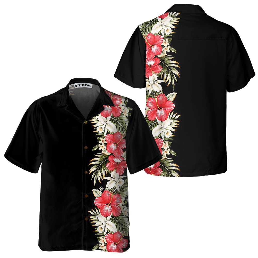 Red Hibiscus Hawaiian Shirt, Unique Hibiscus Print Shirt For Men - Hyperfavor