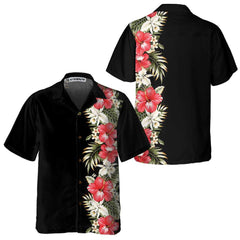 Red Hibiscus Hawaiian Shirt, Unique Hibiscus Print Shirt For Men - Hyperfavor