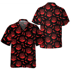 Red Hot Chilli Pepper Hawaiian Shirt, Funny Red Pepper Shirt For Men, Red Hot Chilli Shirt - Hyperfavor