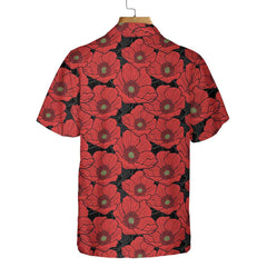 Red Poppies Lest We Forget Hawaiian Shirt, Proud Veteran Shirt, Meaningful Gift For Veteran Day - Hyperfavor