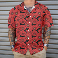 Red Poppies Lest We Forget Hawaiian Shirt, Proud Veteran Shirt, Meaningful Gift For Veteran Day - Hyperfavor